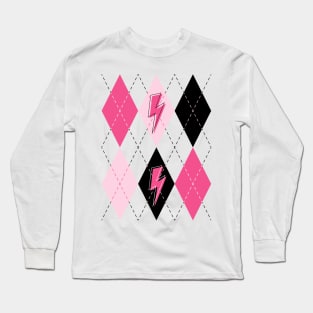 Preppy Pink Argyle Long Sleeve T-Shirt